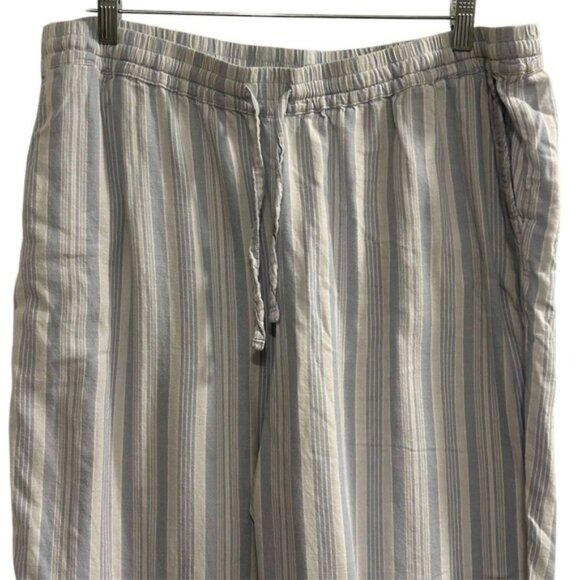 Haven Well Within Women's Striped Pajama Set XL Blue White Organic Cotton - Picture 11 of 14